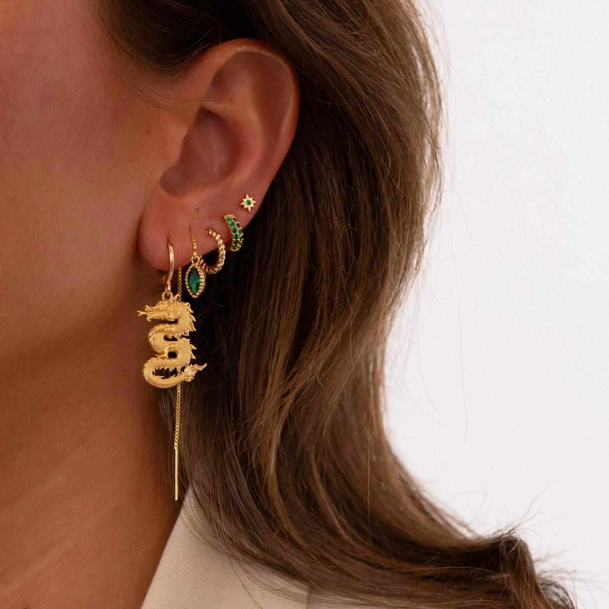 Golden Dragon Earring