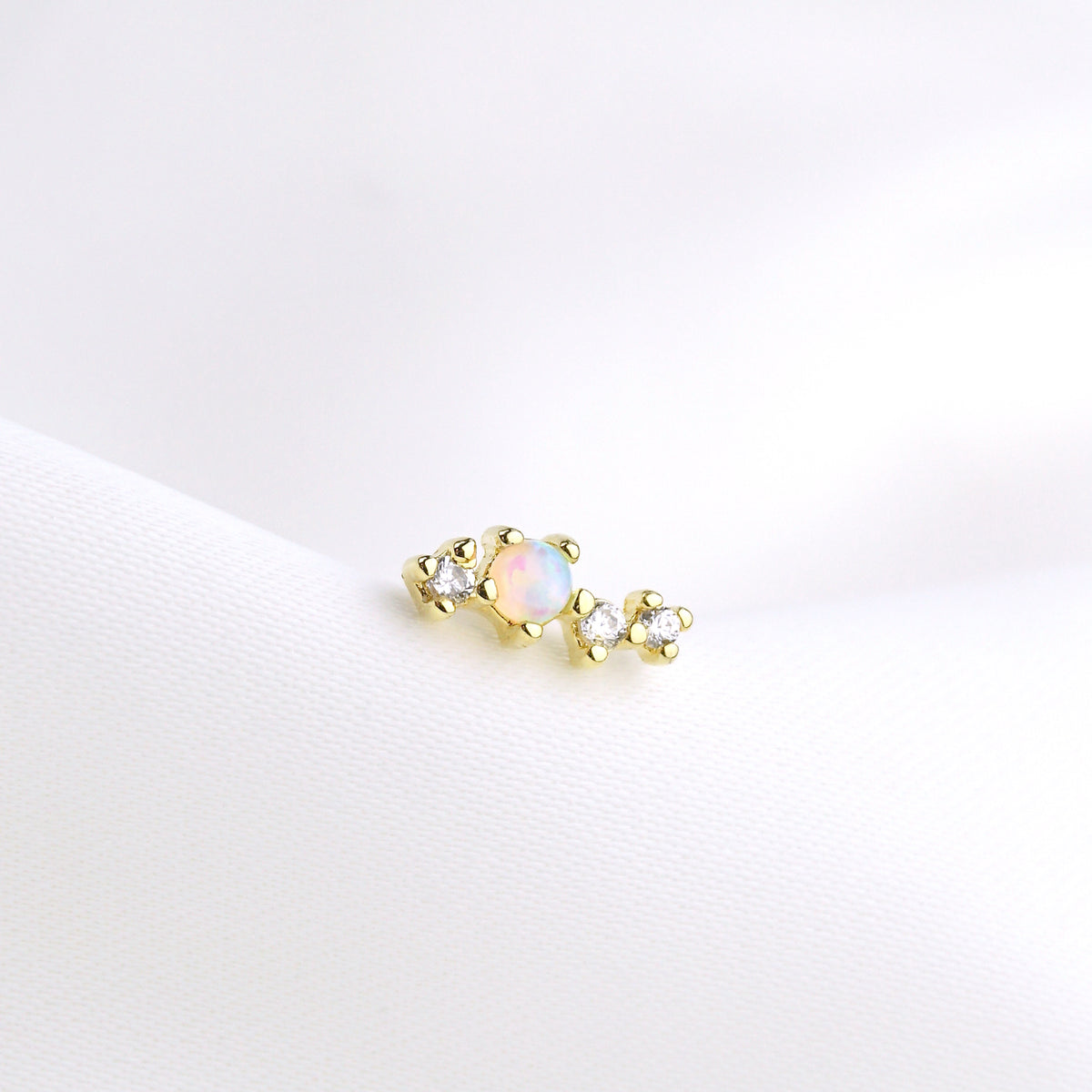 Opals And Diamonds Stud