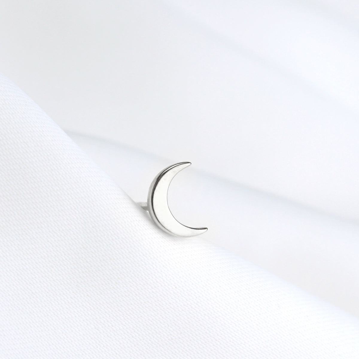 Silver Tiny Moon Stud