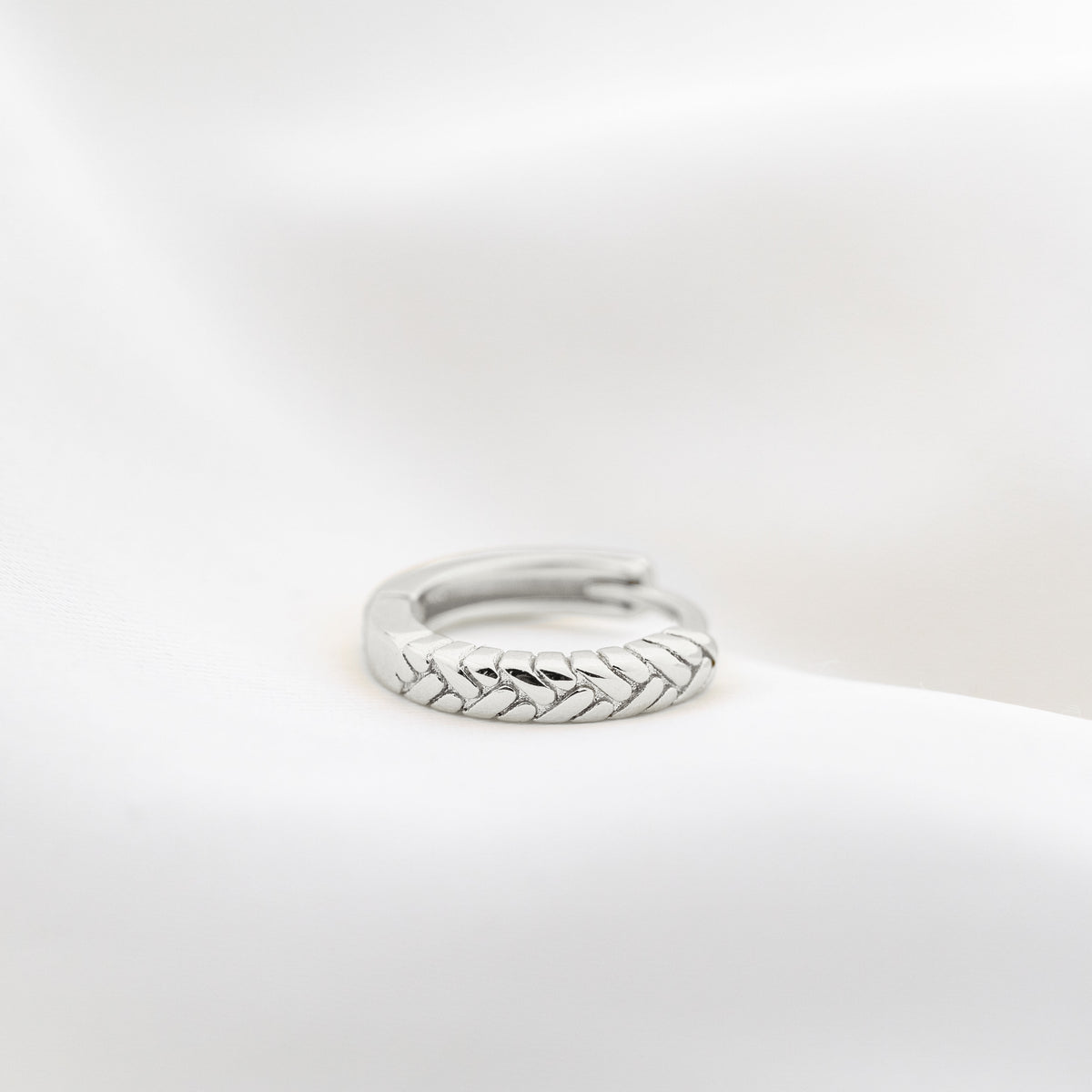 Silver Braided Hoop