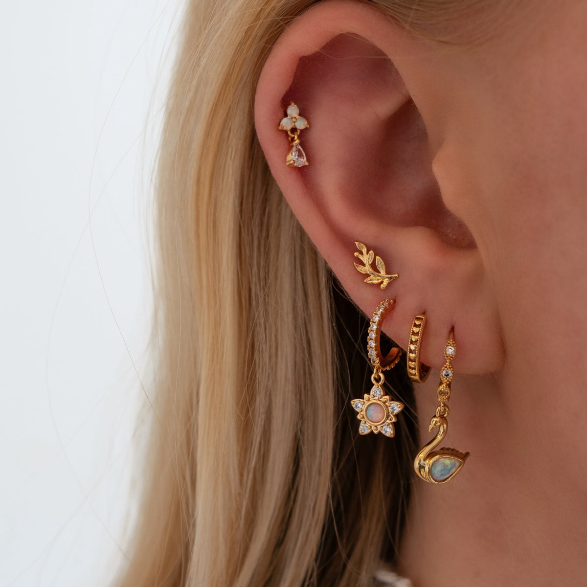 Triple Opal Drop Earpin