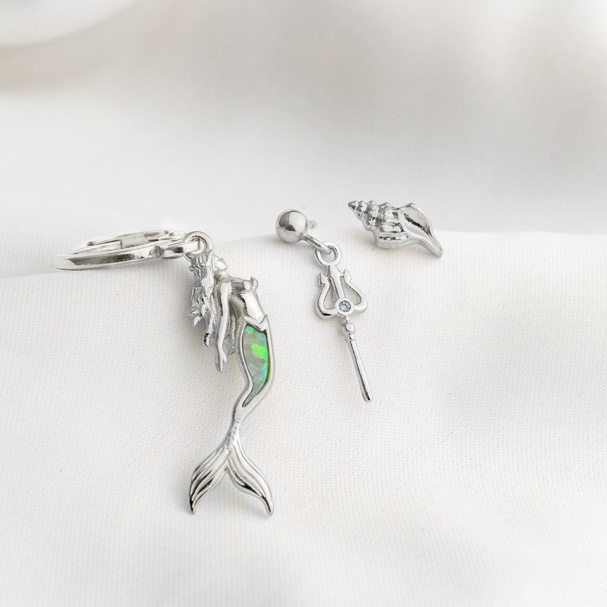 Silver Poseidon&#39;s Trident Earpin