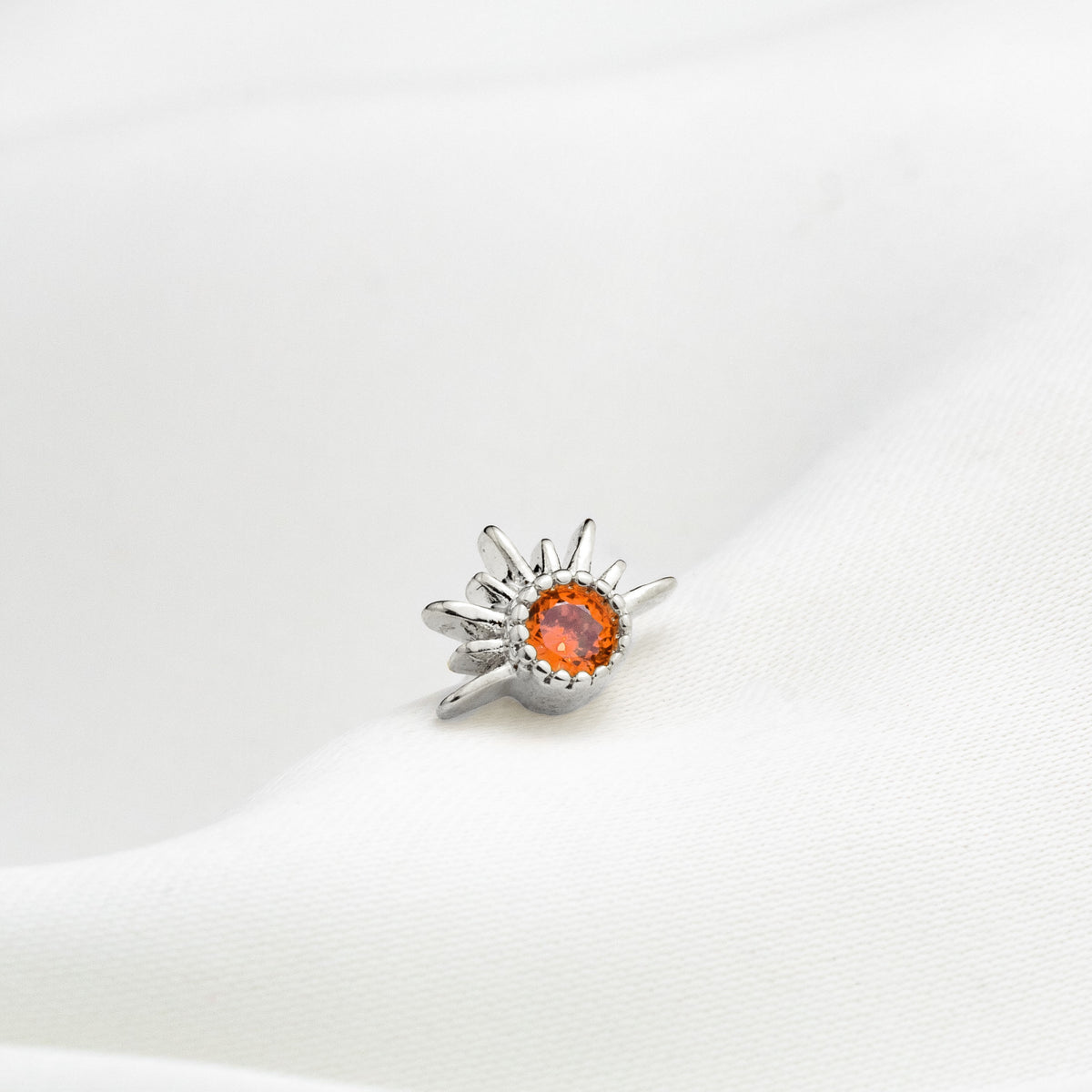 Silver Tangerine Sunset Stud