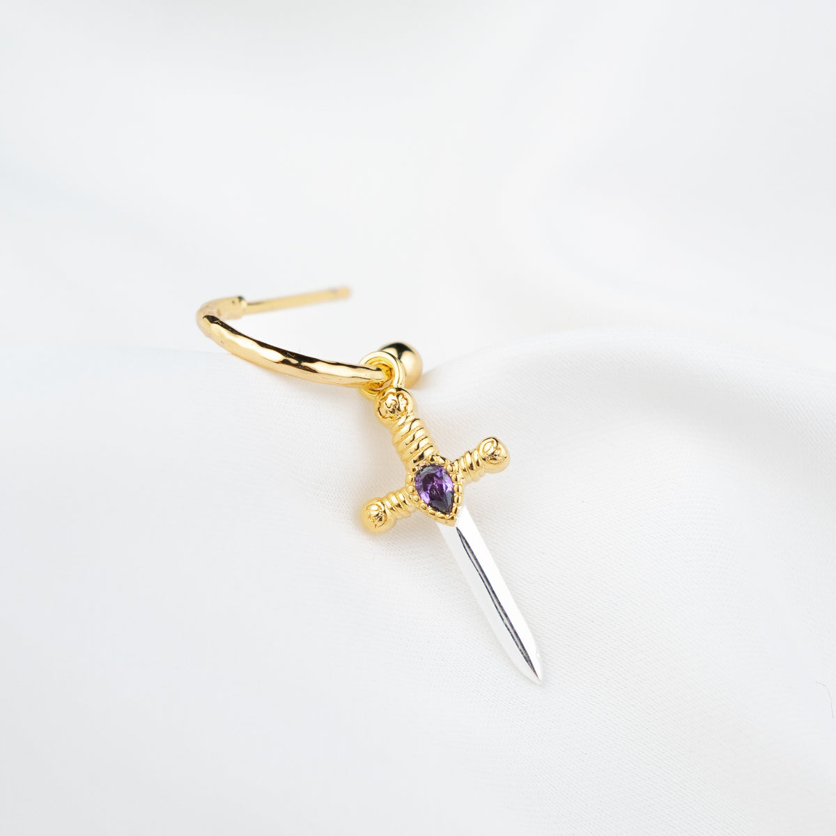 Purple Dagger Earring