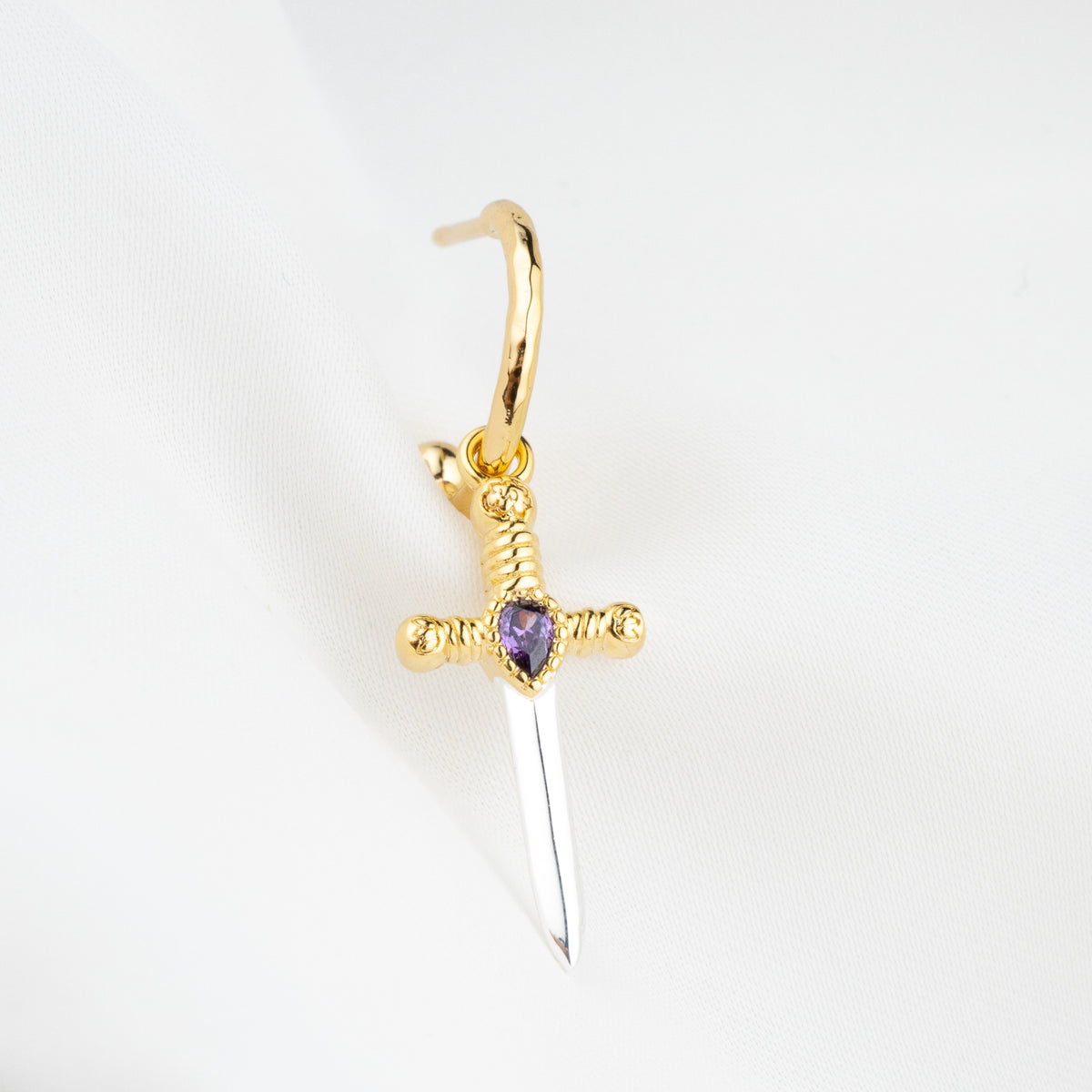 Purple Dagger Earring