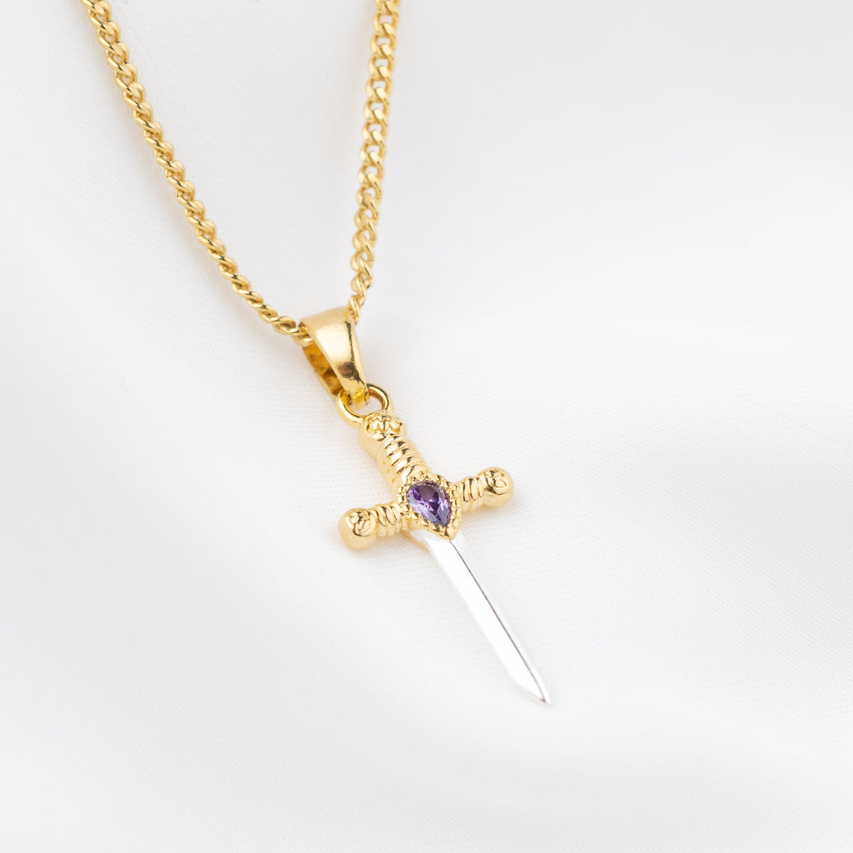 Purple Dagger Necklace