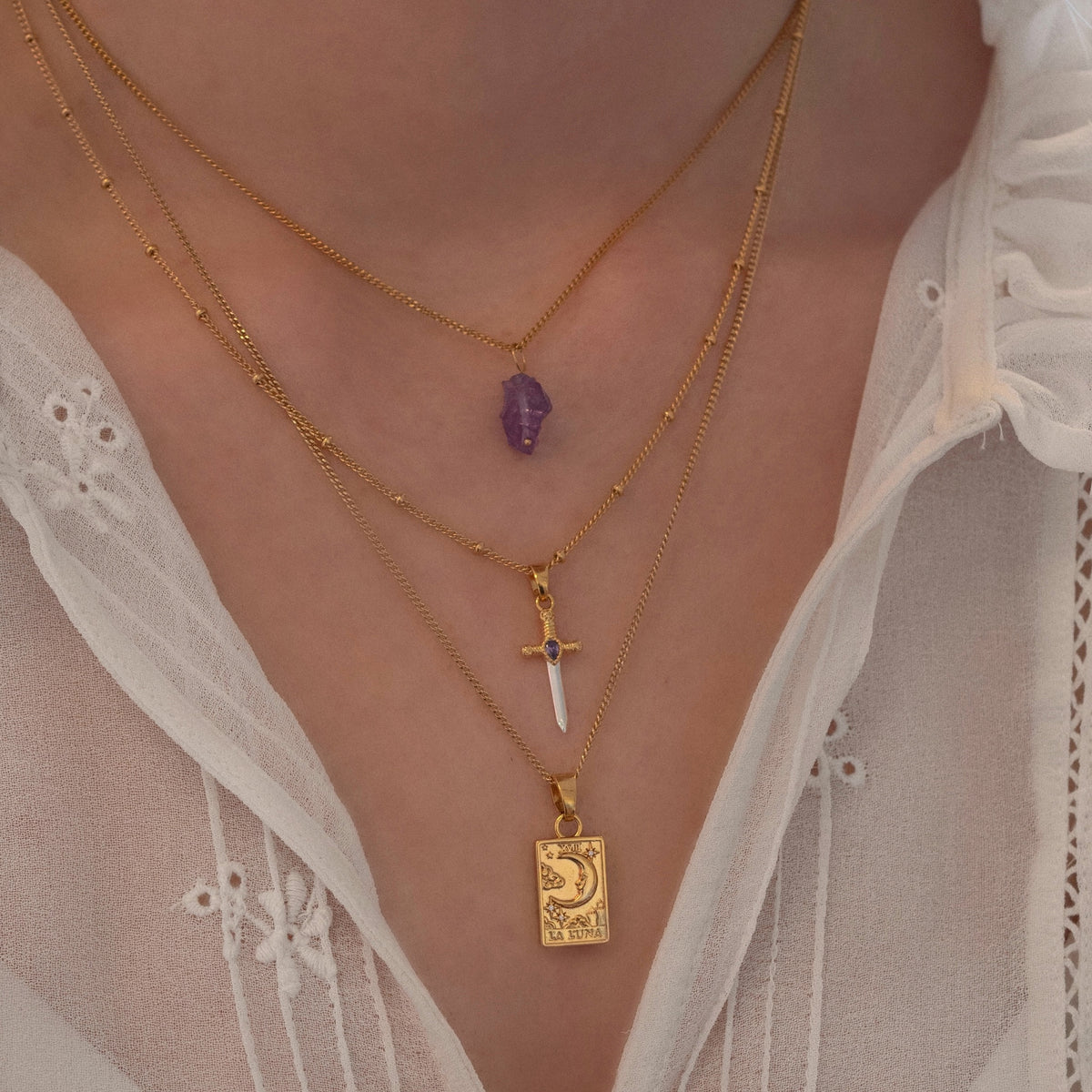 Purple Dagger Necklace