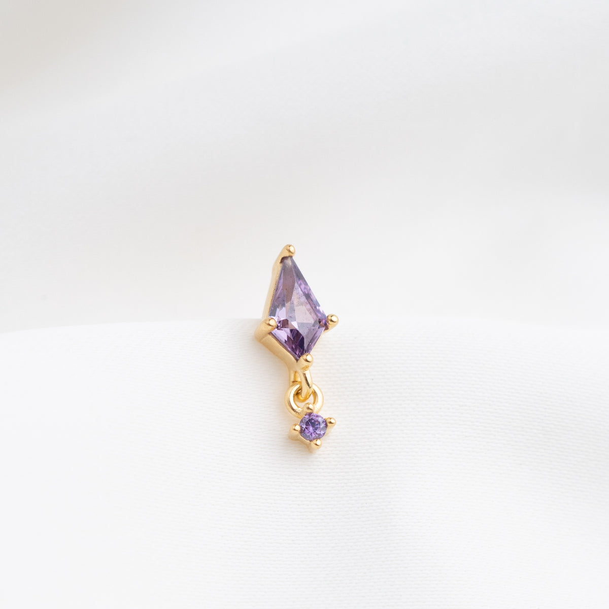 Purple Delicate Crystal Earpin