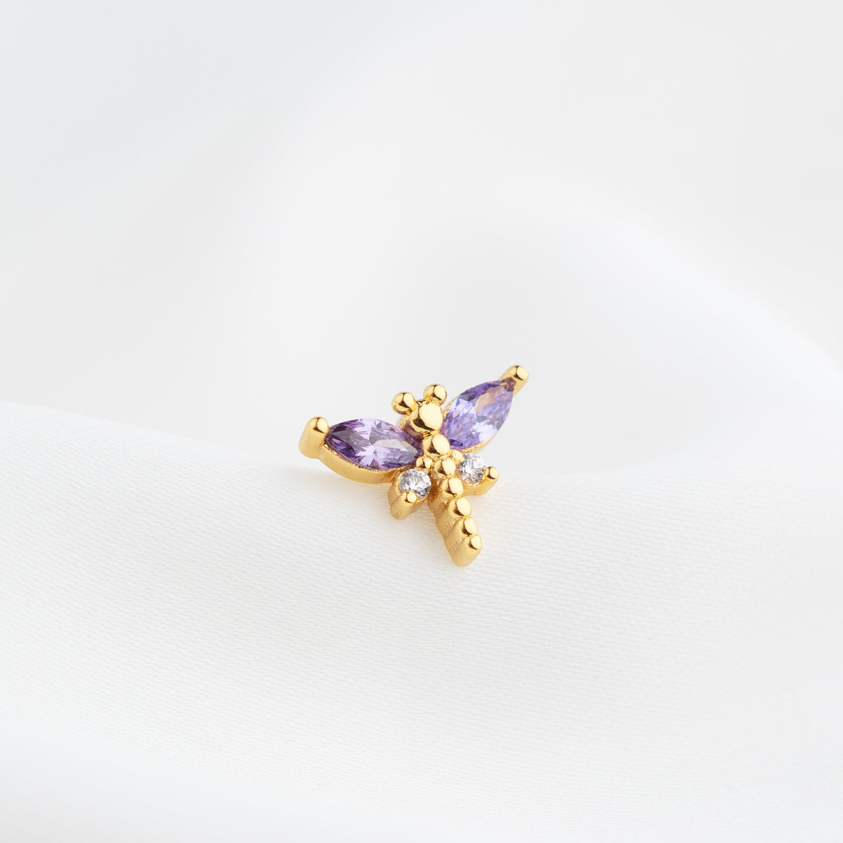 Purple Dragonfly Stud