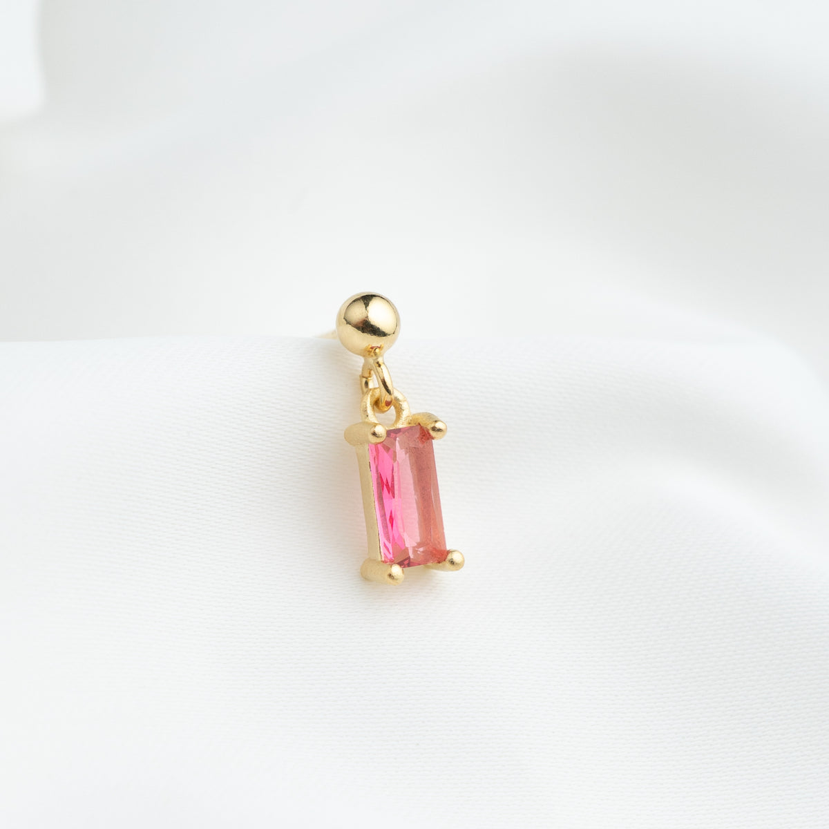 Rose Pink Cubic Earpin