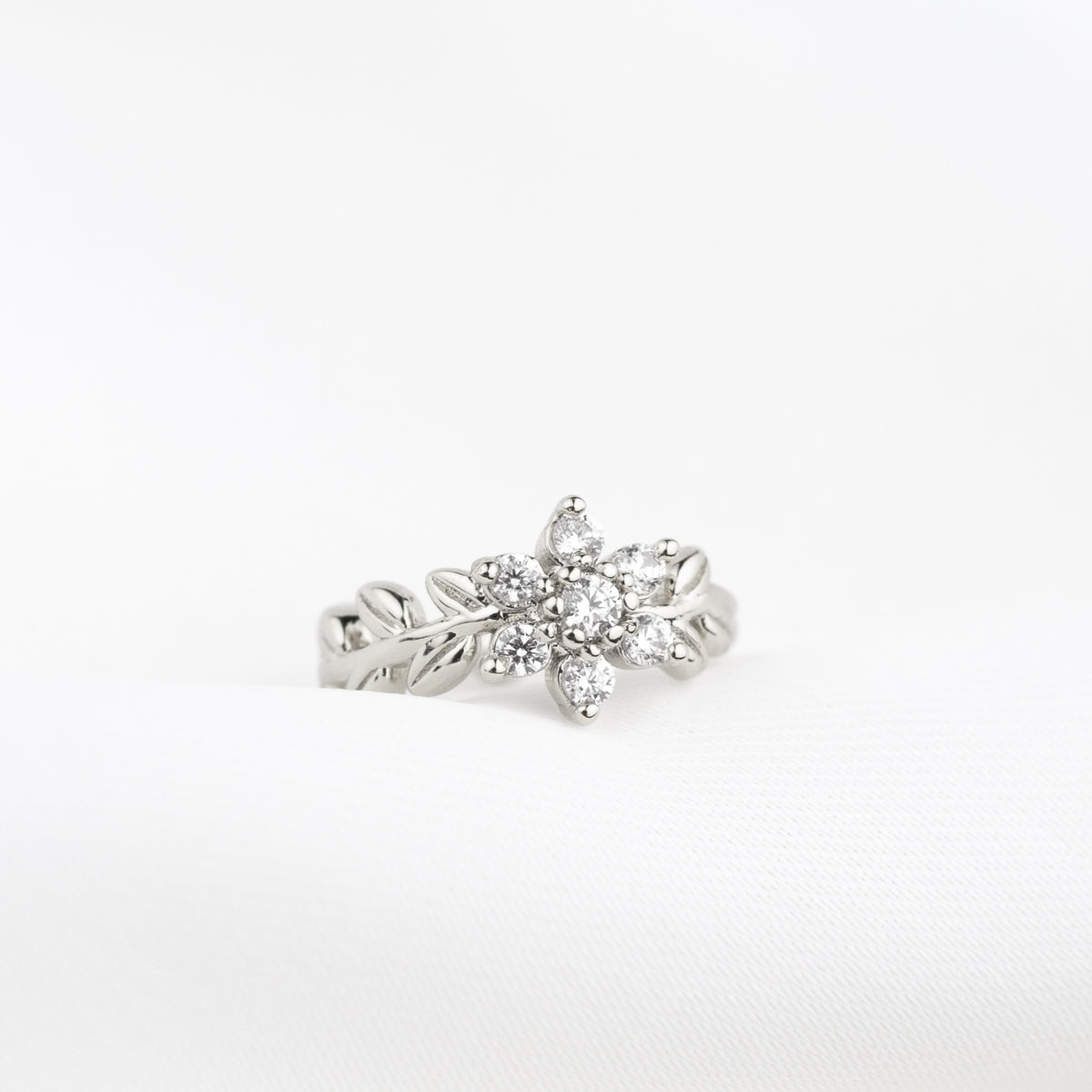 Silver Floral Ear Cuff