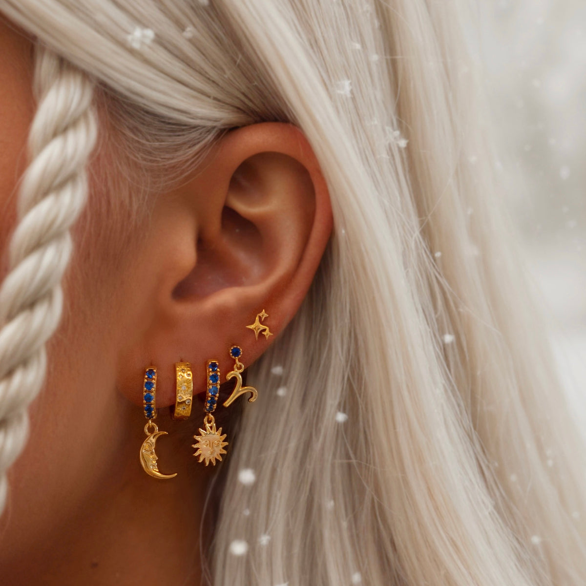 Sapphire Sun Earring