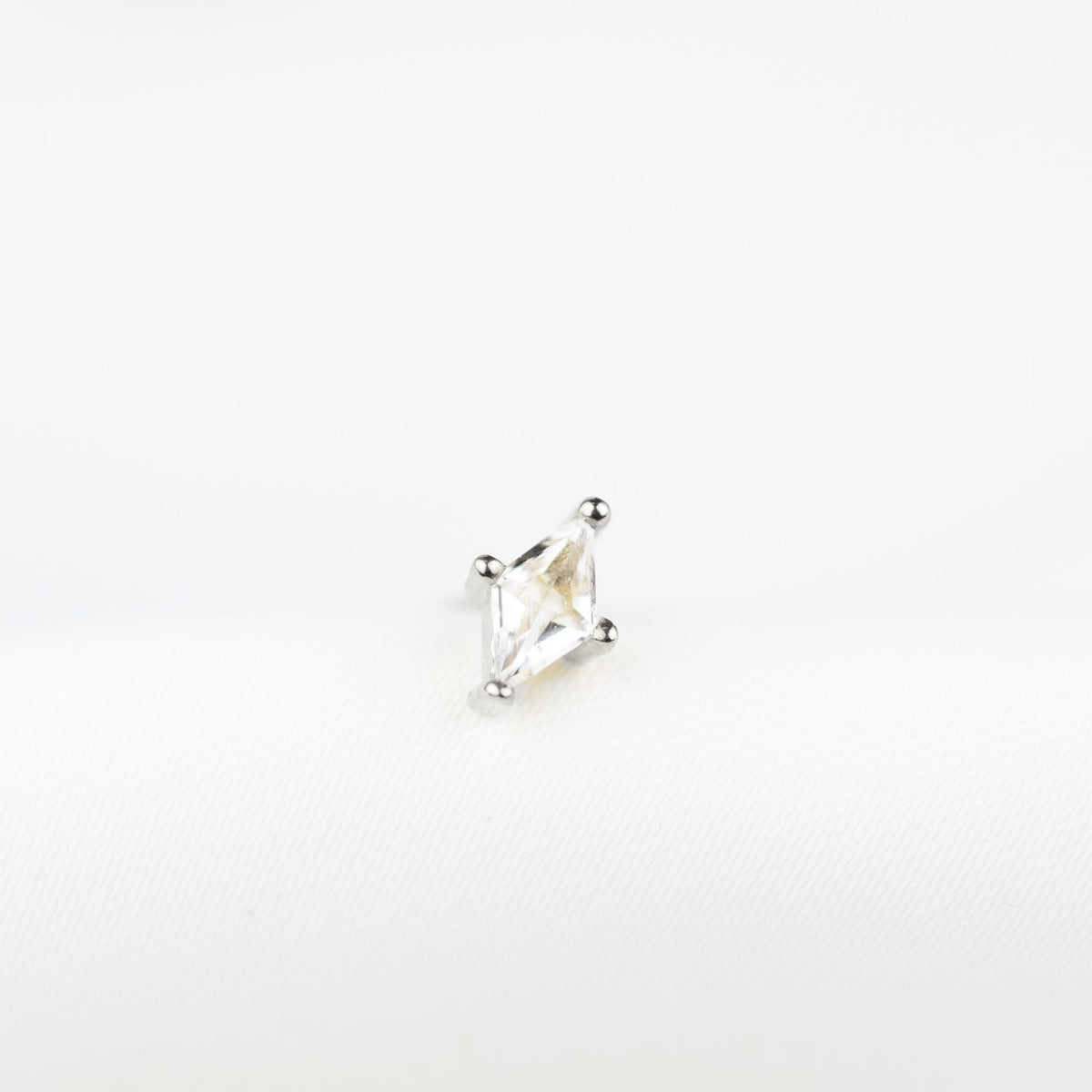 Silver Delicate Diamond Stud