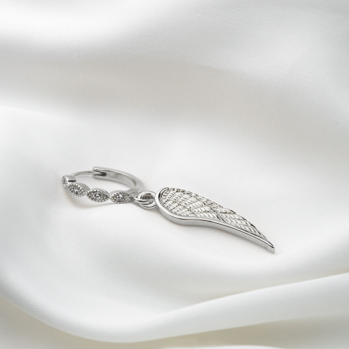 Silver Delicate Wing Earring