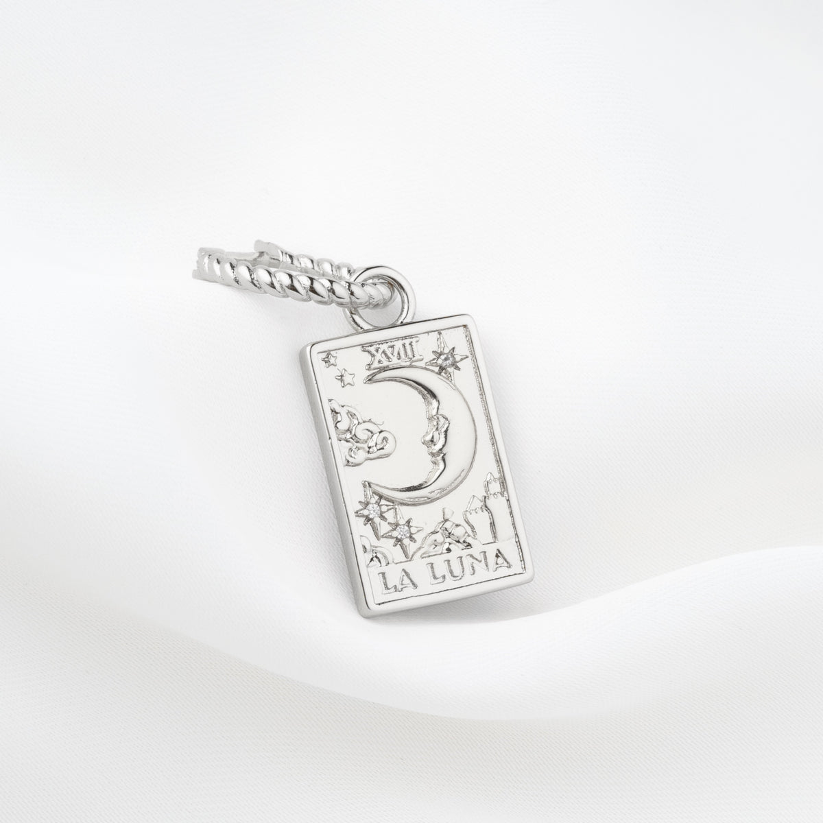 Silver Tarot Card Earring