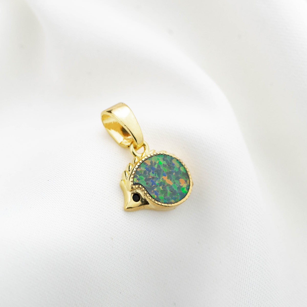 Autumn Opal Hedgehog Necklace
