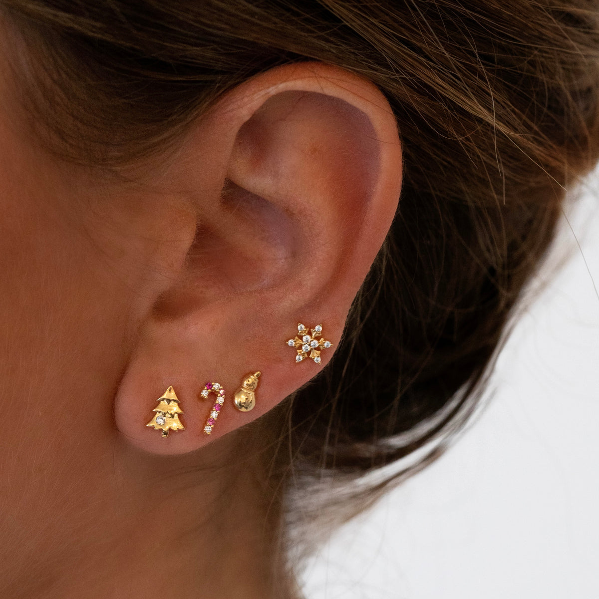 Silver Sugar Cane Stud