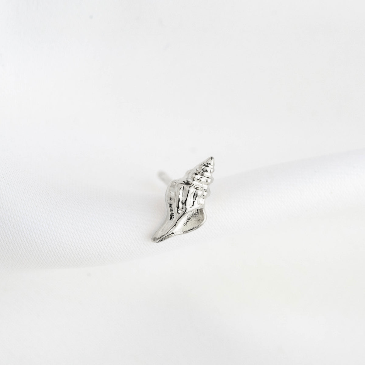 Silver Conch Shell Stud