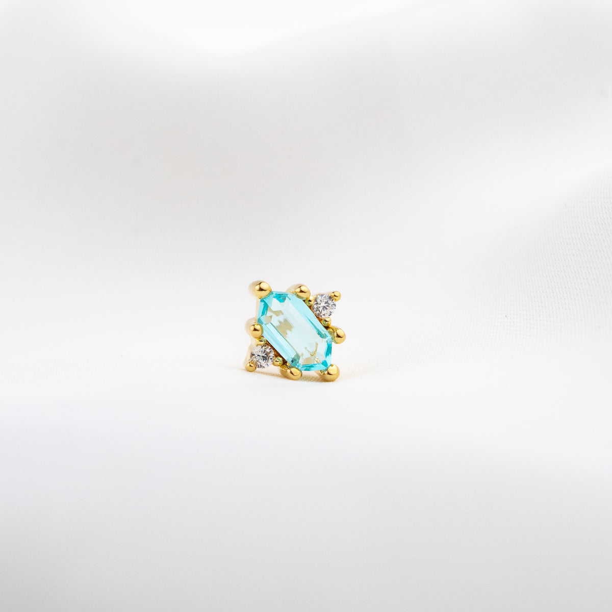 Frozen Blue Hexagon Stud
