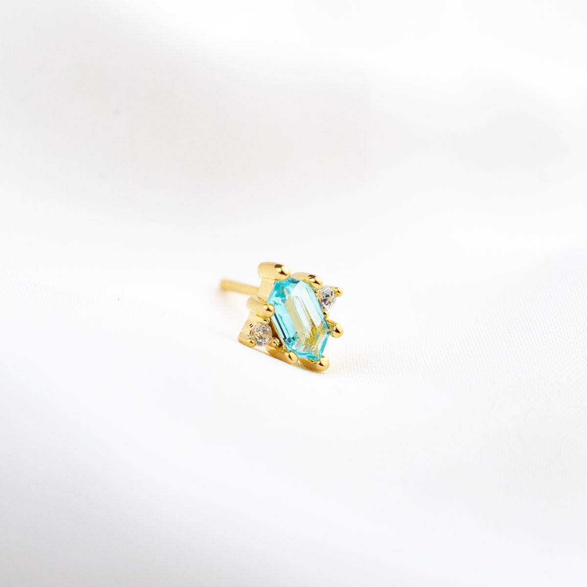 Frozen Blue Hexagon Stud