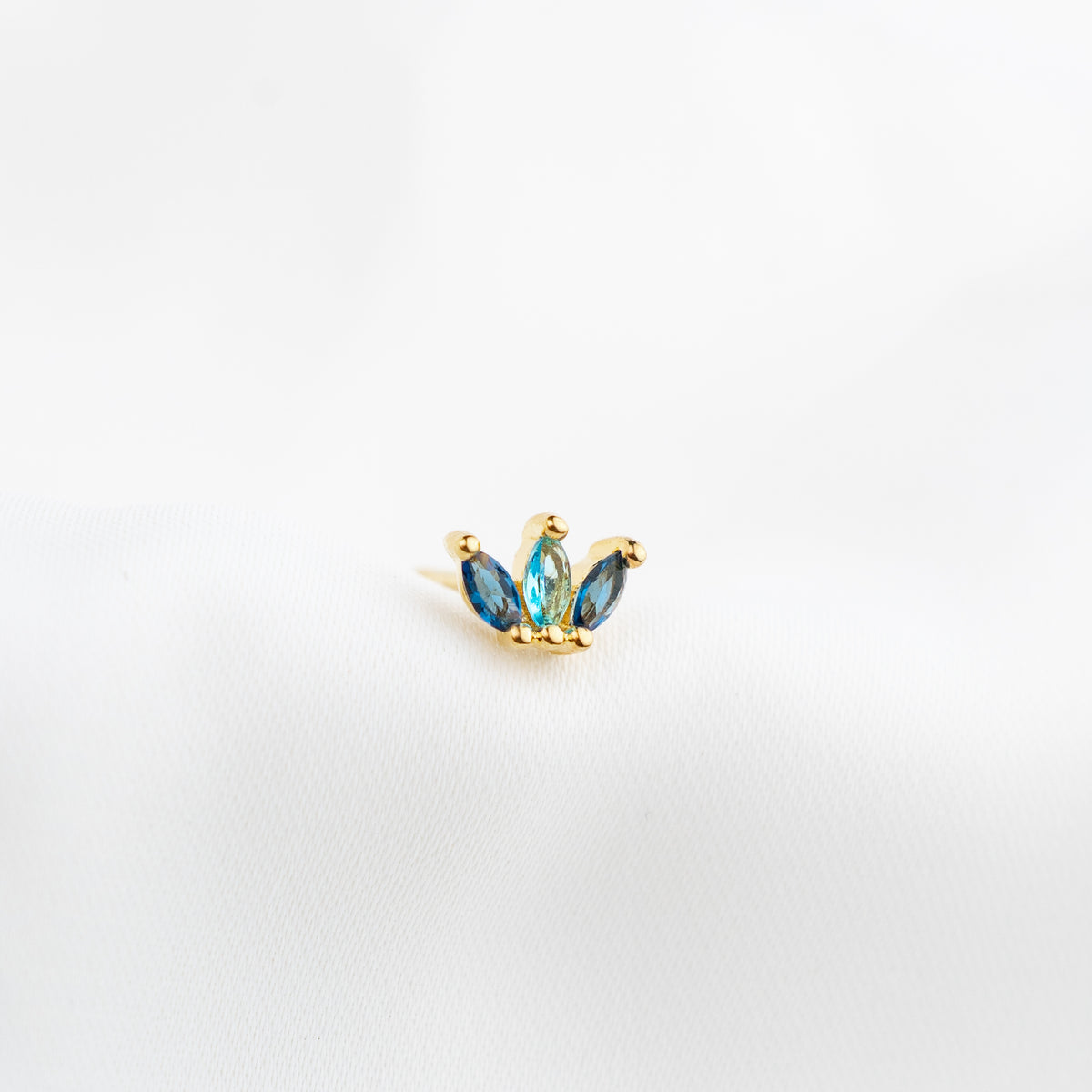 Frozen Blue Petals Stud