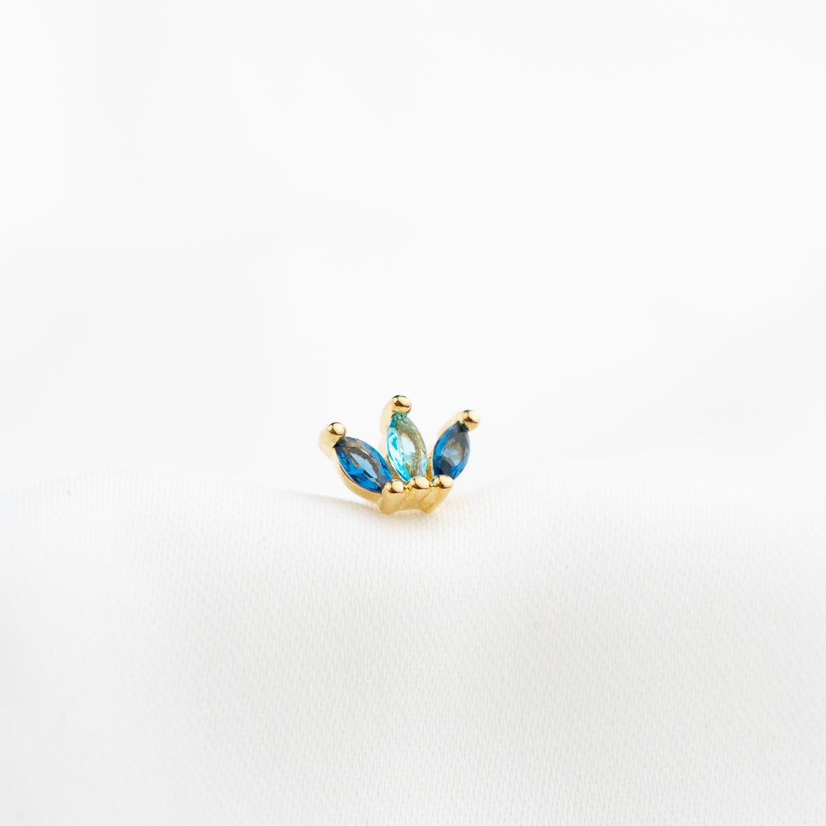 Frozen Blue Petals Stud