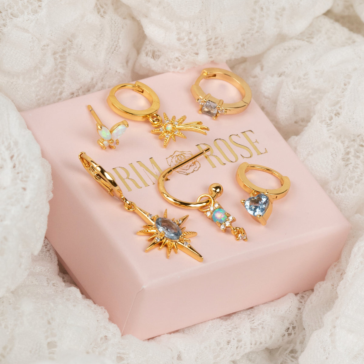 Sparkling Opal Drop Earring