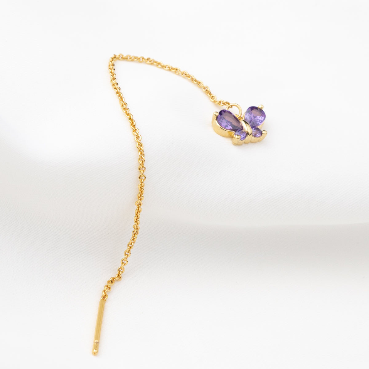 Violet Small Diamond Butterfly Earthread