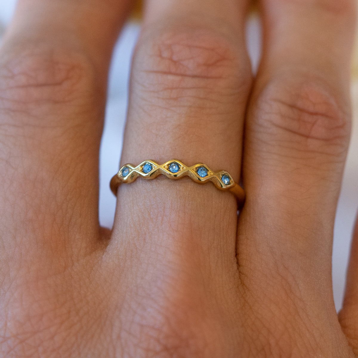 Sparkling Sky Blue Ring
