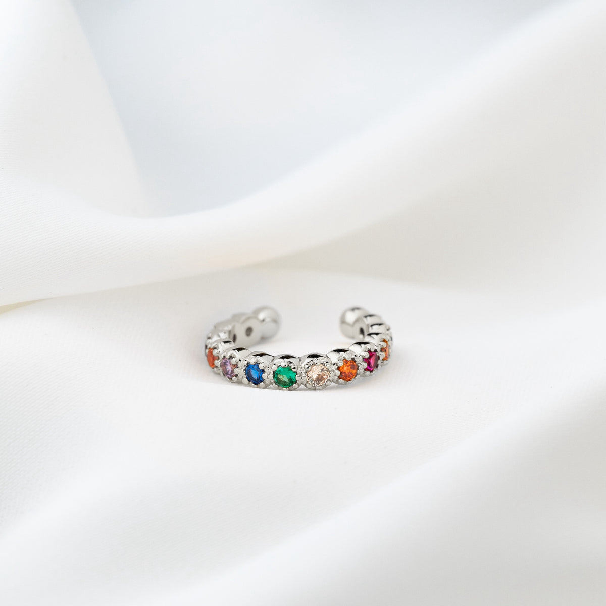 Silver Rainbow Ear Cuff