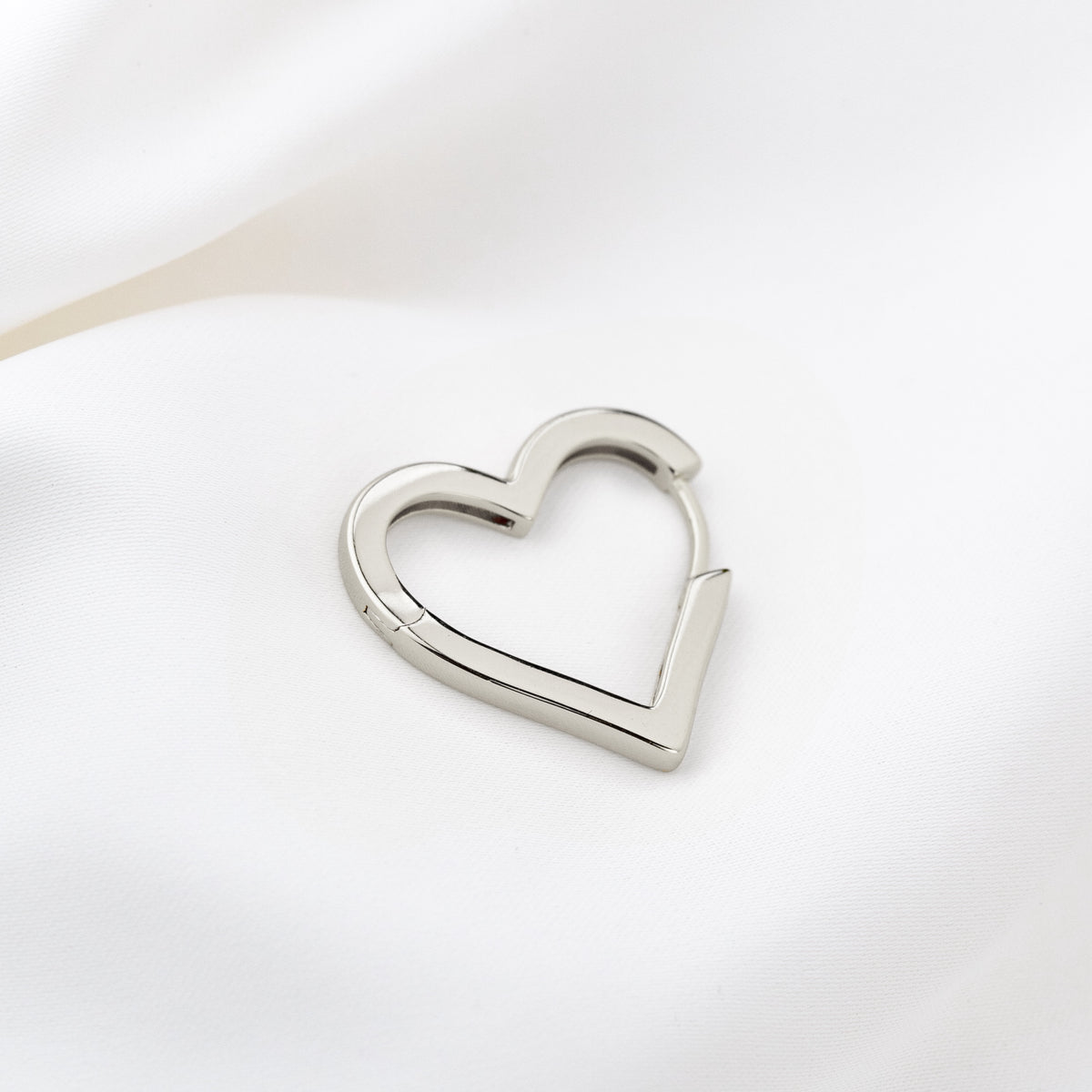Silver Heart Hoop