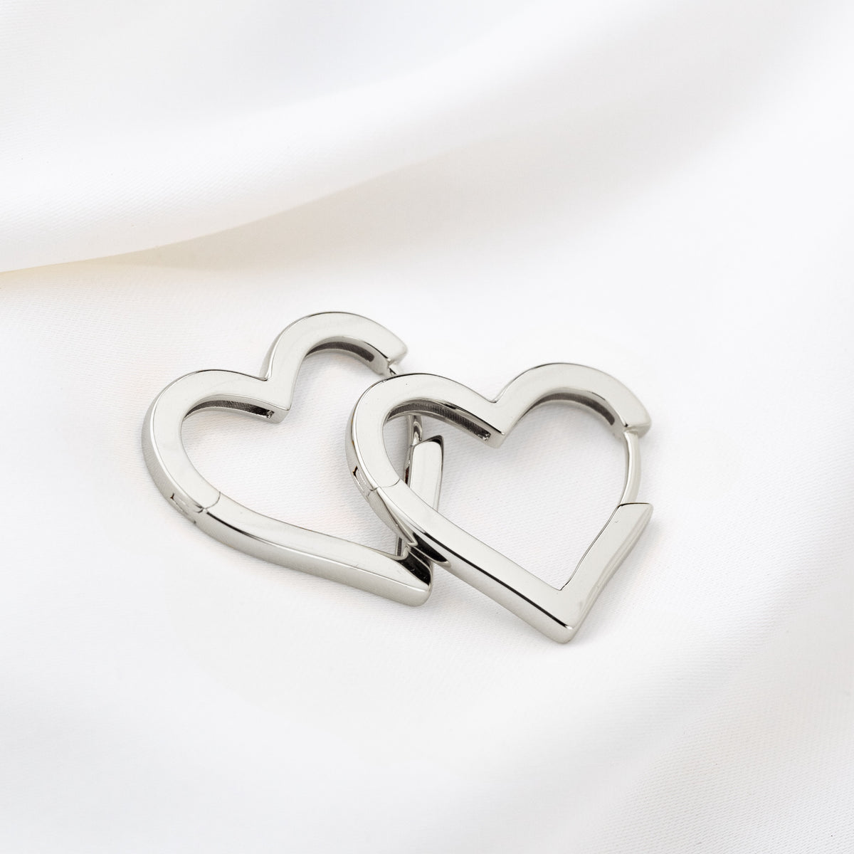 Silver Heart Hoop