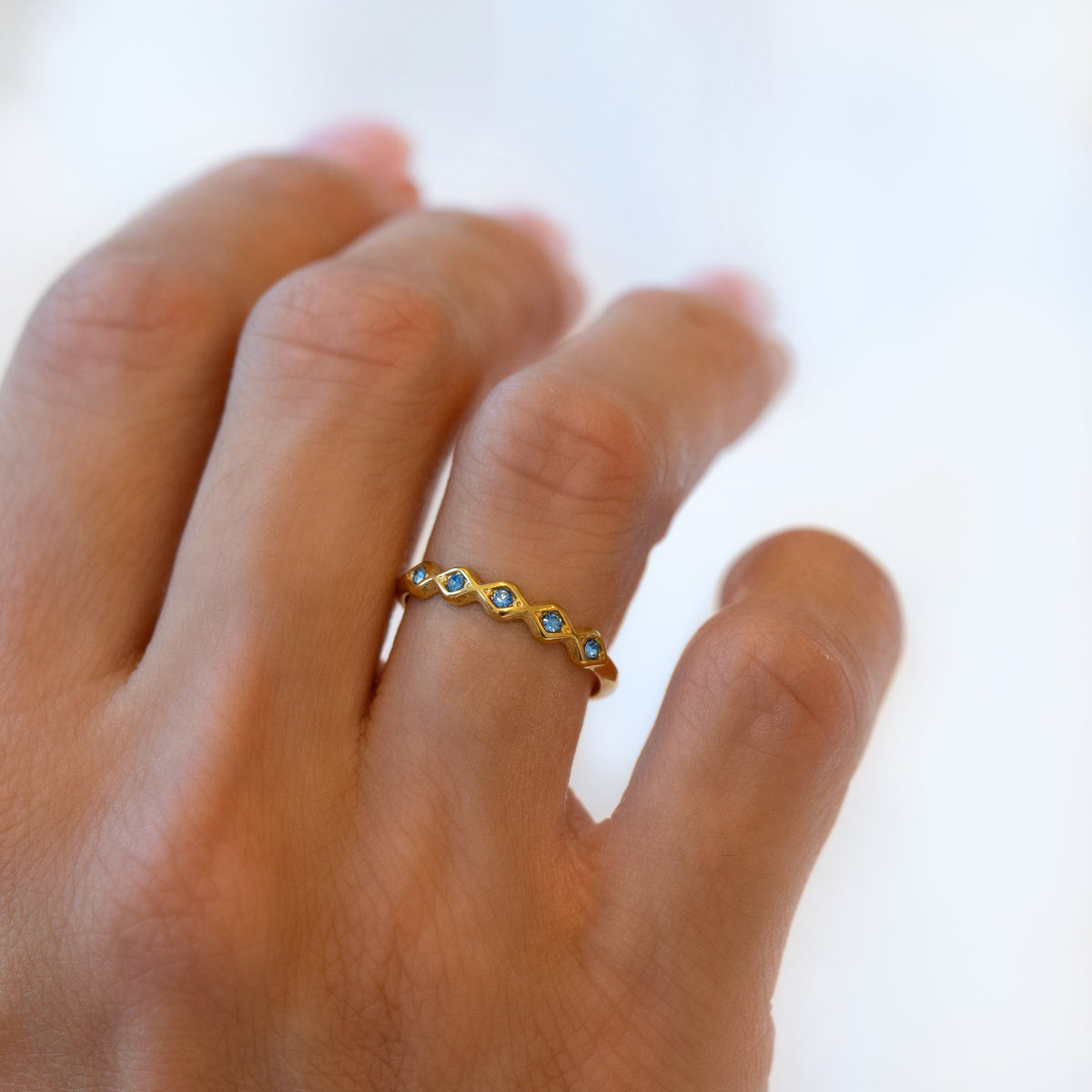 Sparkling Sky Blue Ring