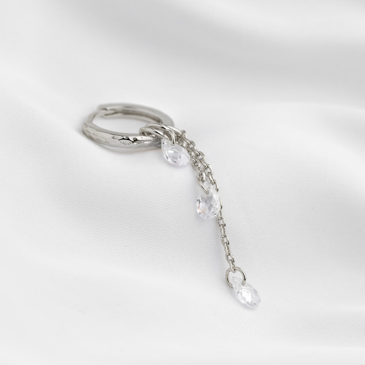 Silver Falling Diamonds Earring