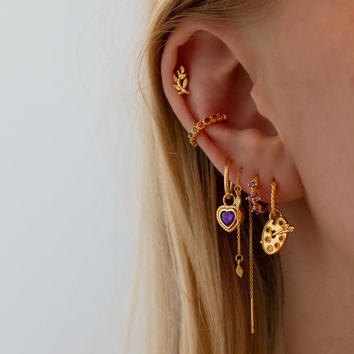 Silver Artists' Palette Earring