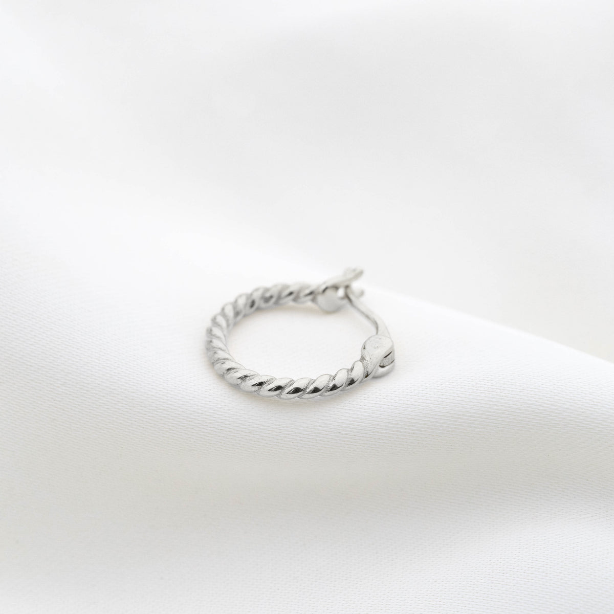 Silver Small Twisted Hoop