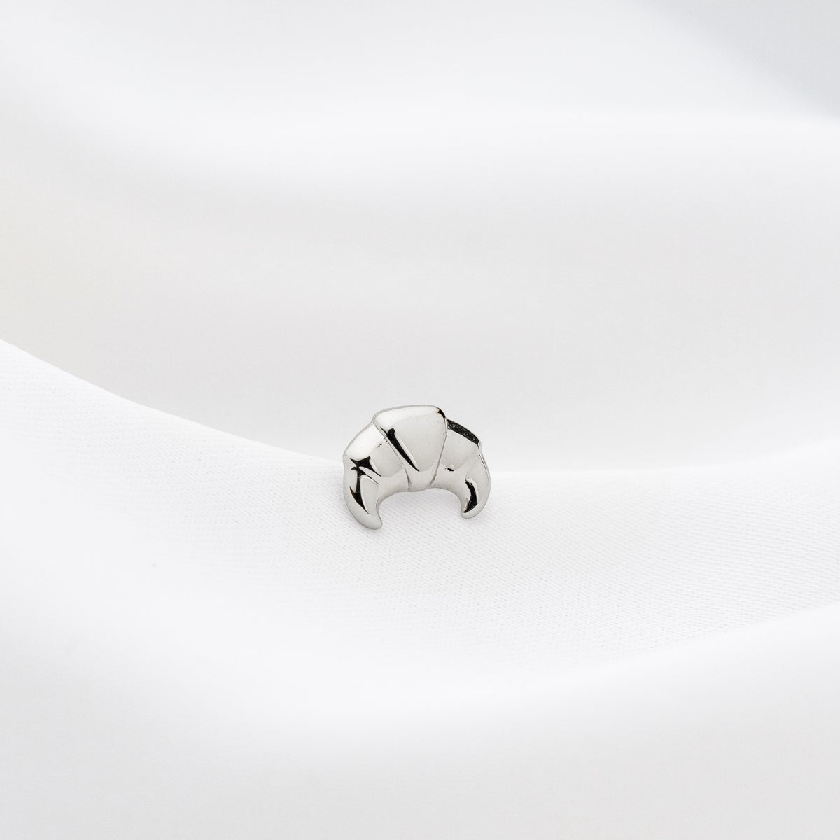 Silver Croissant Stud