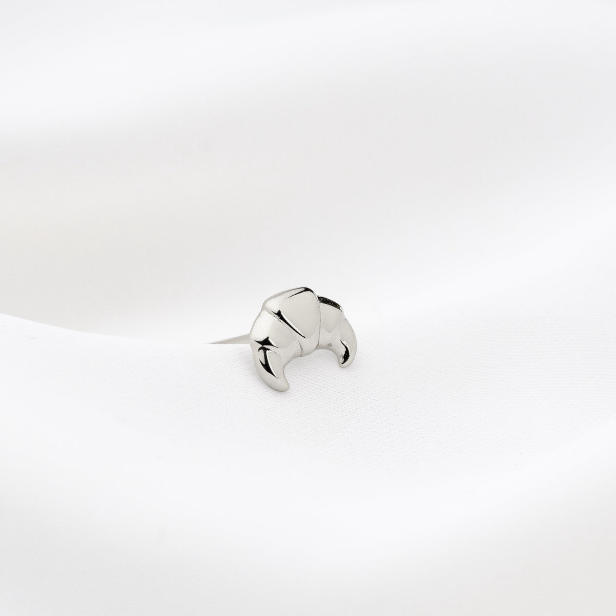 Silver Croissant Stud