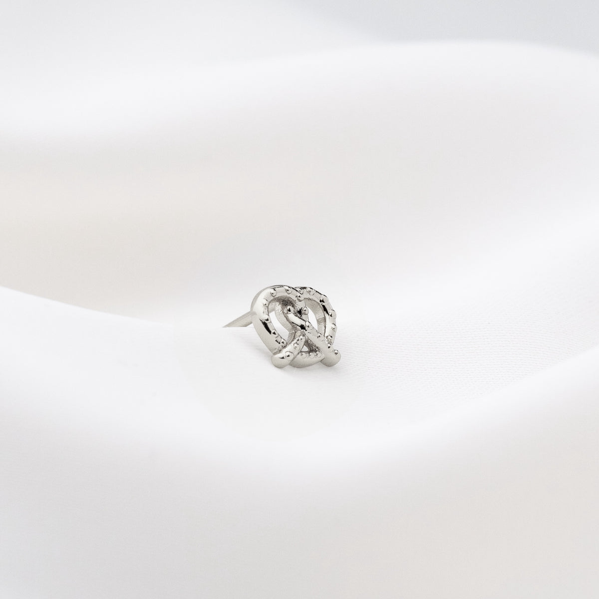 Silver Pretzel Stud