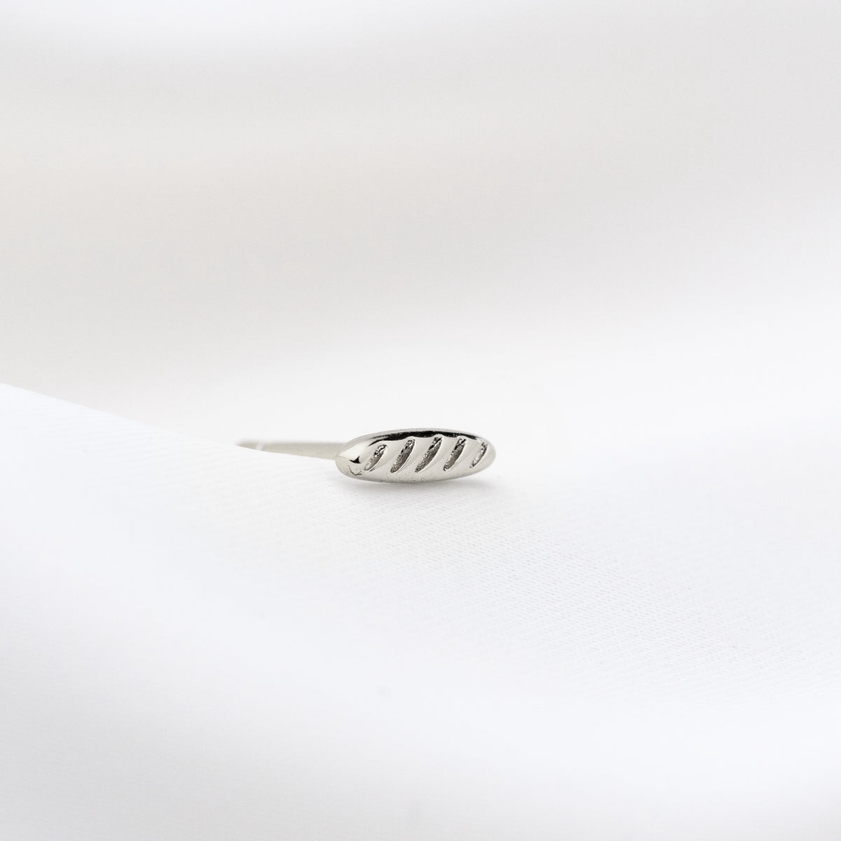 Silver Baguette Stud