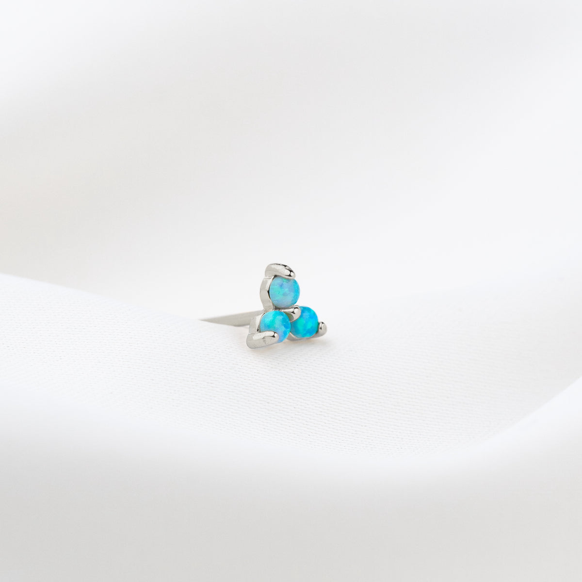 Silver Triple Turquoise Opal Stud