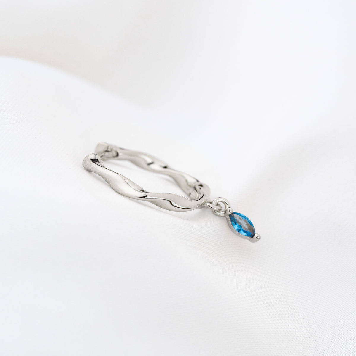 Silver Ocean Flow Earring