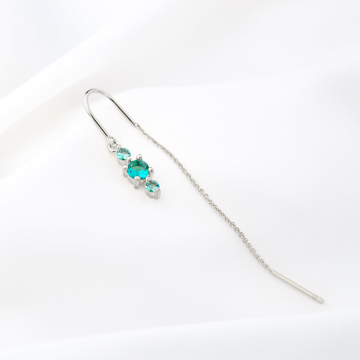 Silver Triple Turquoise Drop Earthread