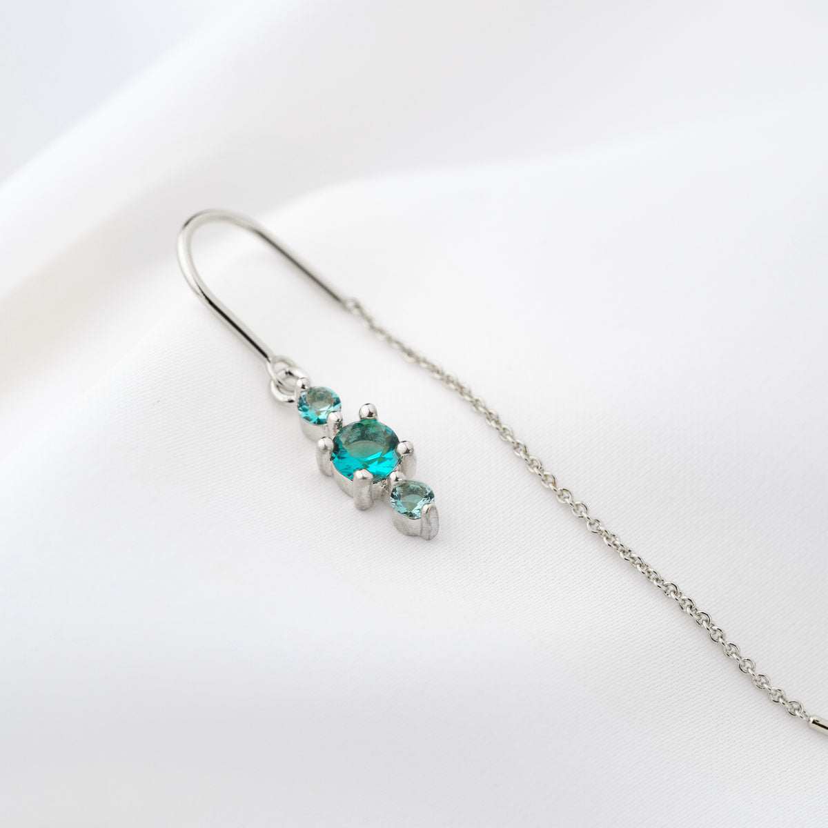 Silver Triple Turquoise Drop Earthread