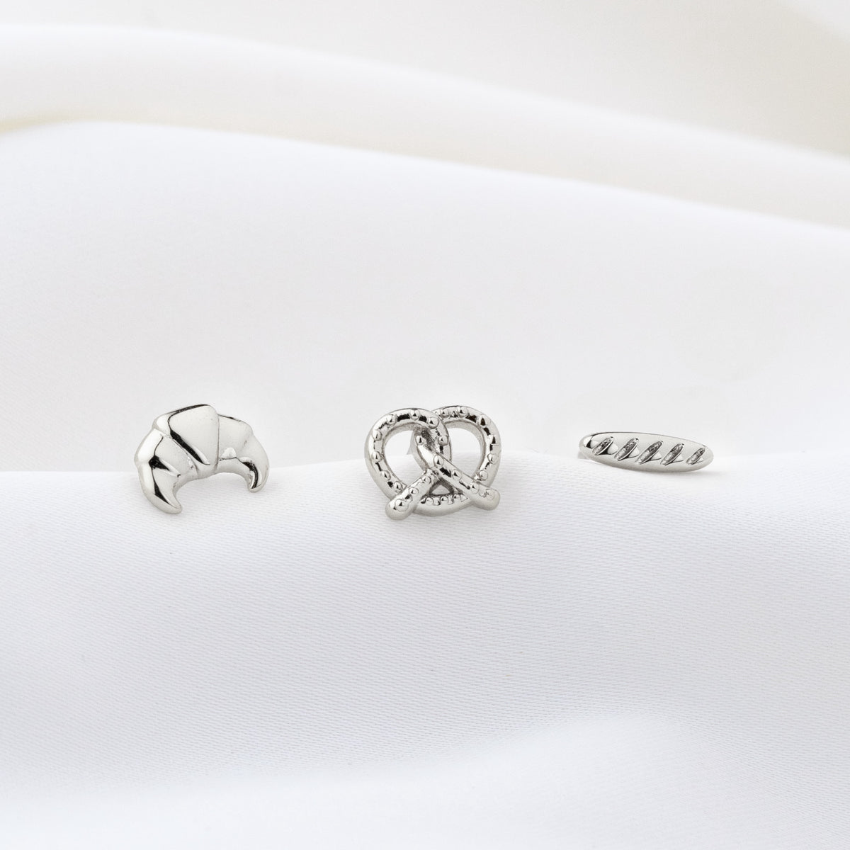Silver Baguette Stud
