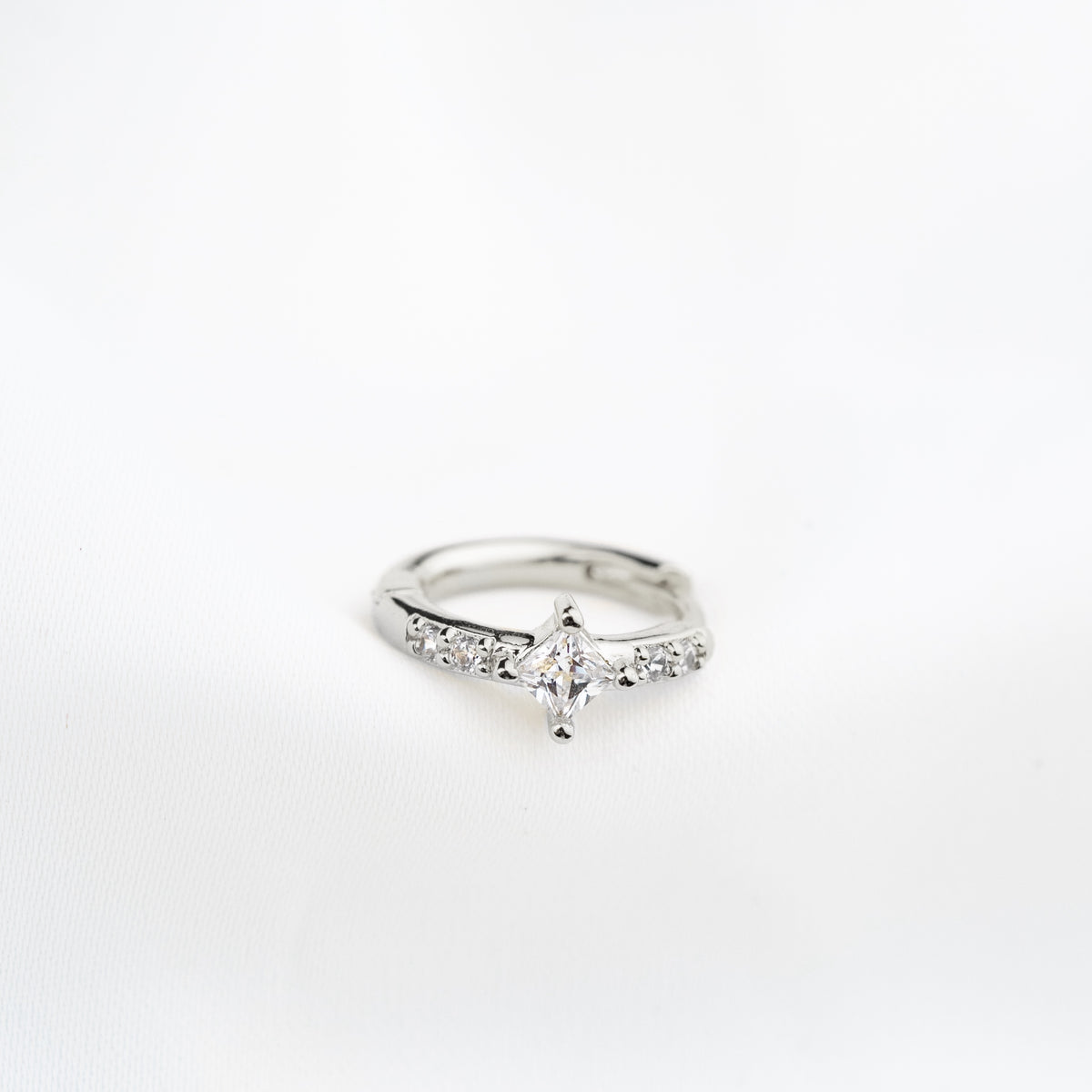 Silver Sparkling Mini Hoop