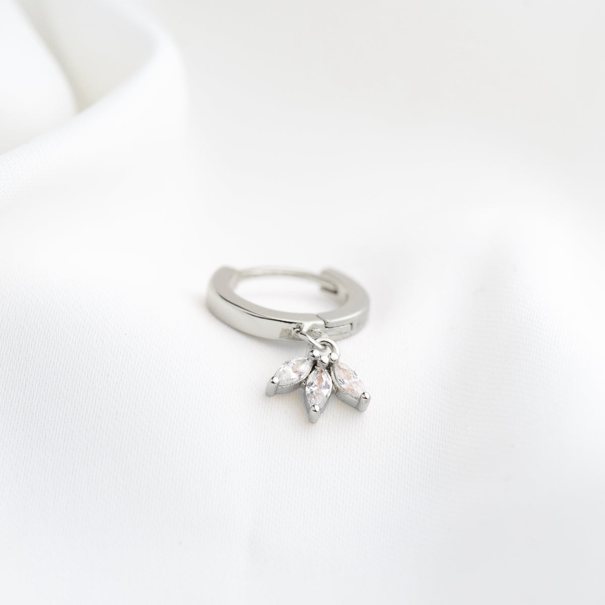 Silver Triple Marquise Earring