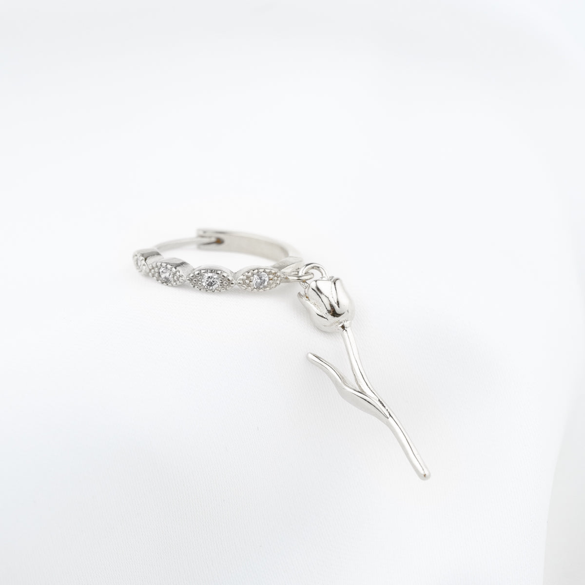 Silver Tulip Earring