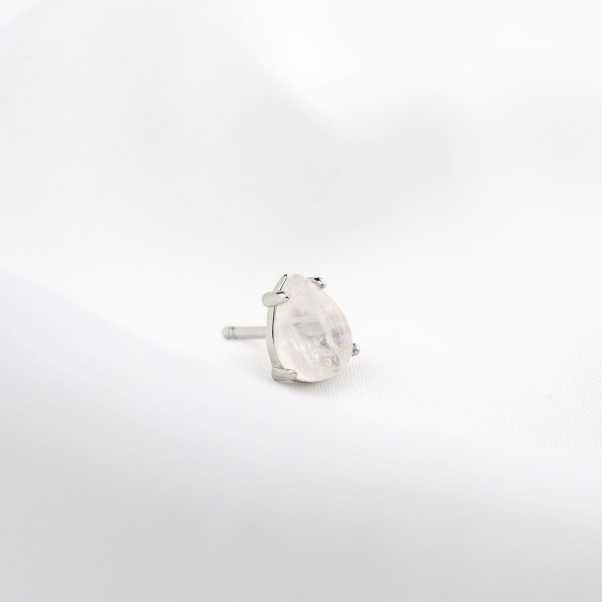 Silver Moonstone Stud