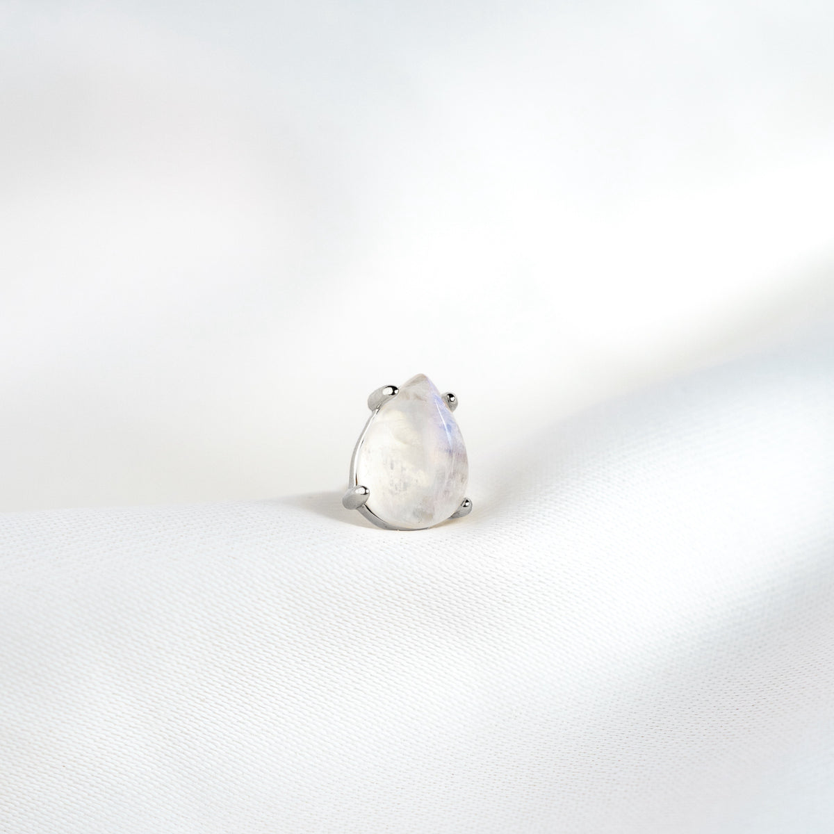 Silver Moonstone Stud